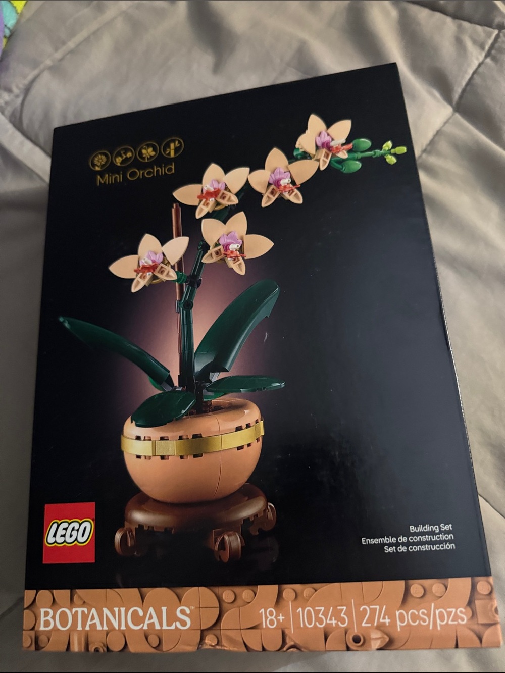 Lego Mini Orchid in Tan, Dark Green & Light Peach